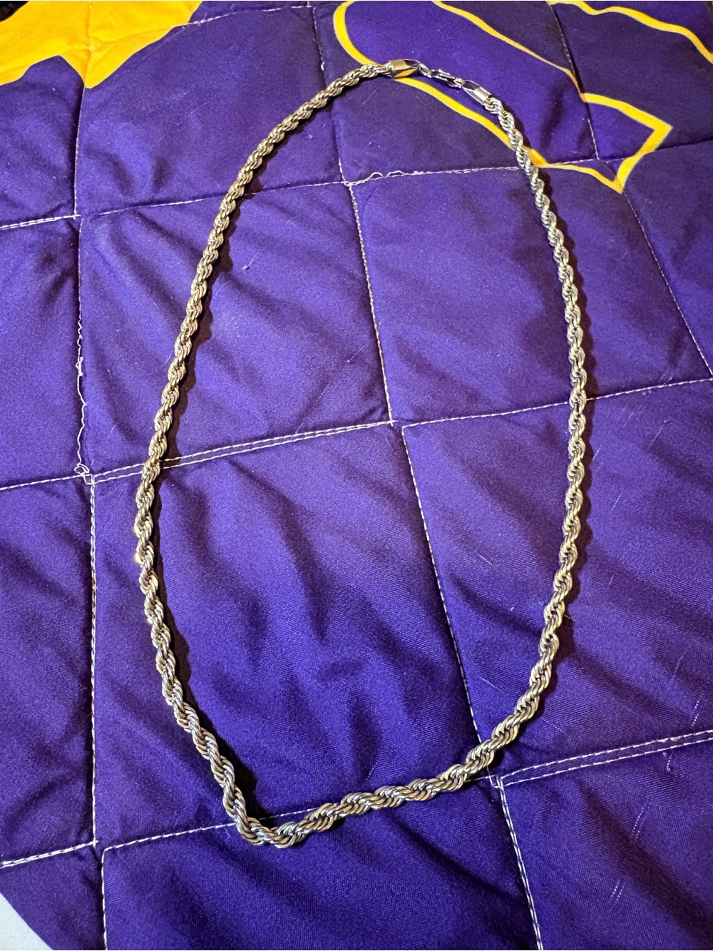 Men's Silver-Tone Rope Chain Necklace
